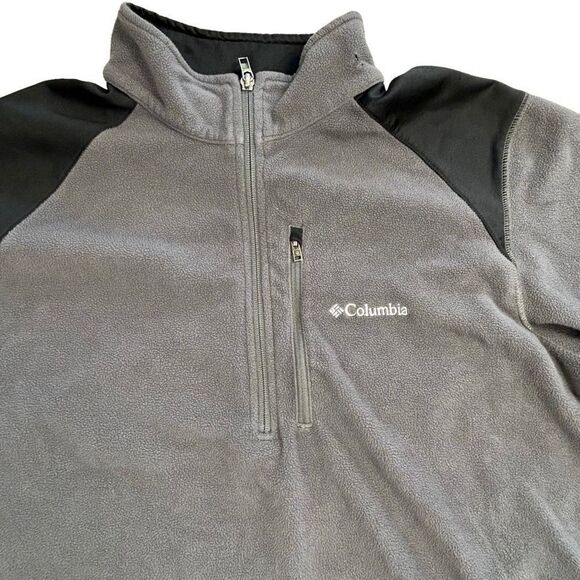 Columbia wWomen's Gray 1/4 Zip Fold Over Collar Fleece Sweatshirt Size Large - Picture 2 of 10